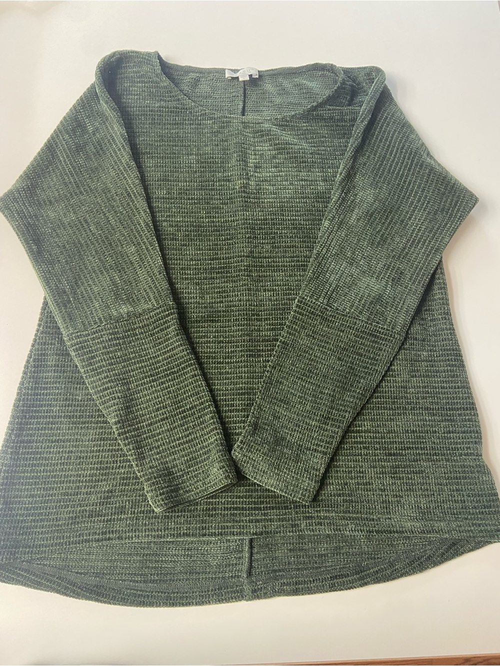 Chenault Dark Green Knit Pullover Soft Textured Sweater never worn womens size L